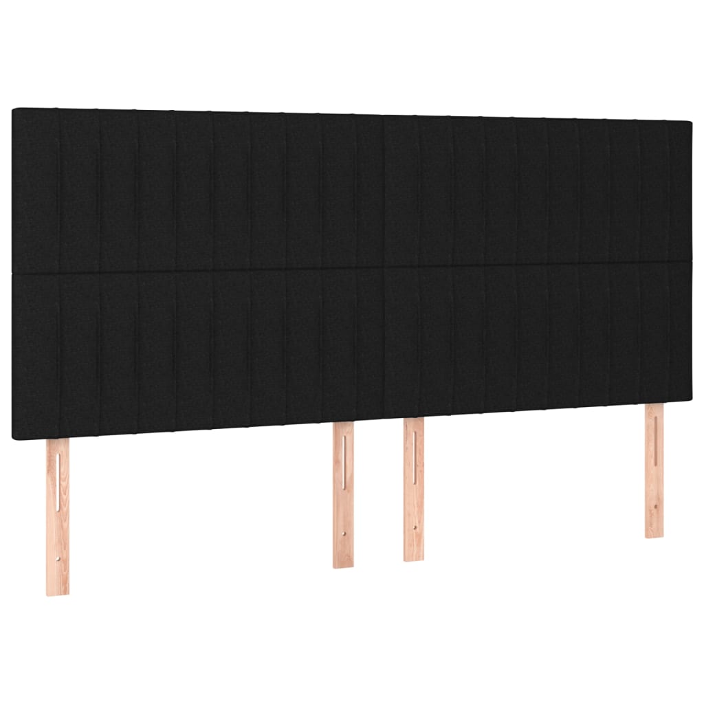vidaXL Kopfteil Schwarz 200 x 5 x 118/128 cm Stoff