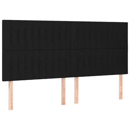vidaXL Kopfteil Schwarz 200 x 5 x 118/128 cm Stoff