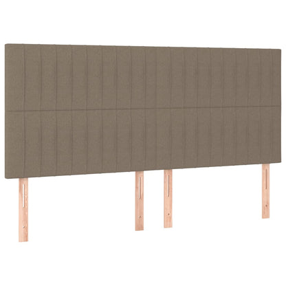 vidaXL Kopfteil Taupe 200 x 5 x 118/128 cm Stoff