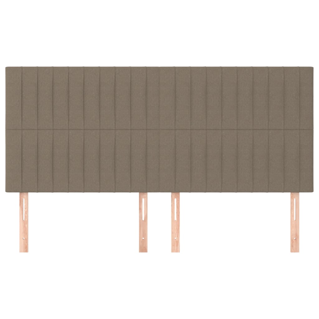 vidaXL Kopfteil Taupe 200 x 5 x 118/128 cm Stoff