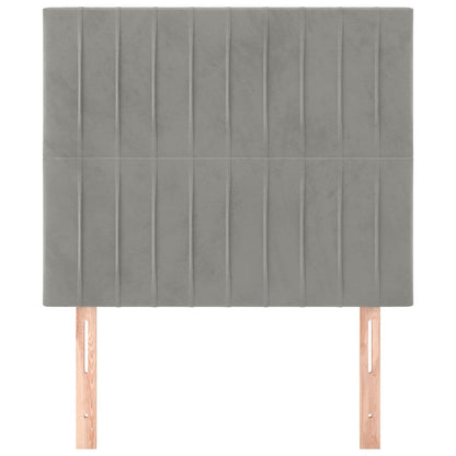 vidaXL Kopfteil Hellgrau 80x5x118/128 cm Samt