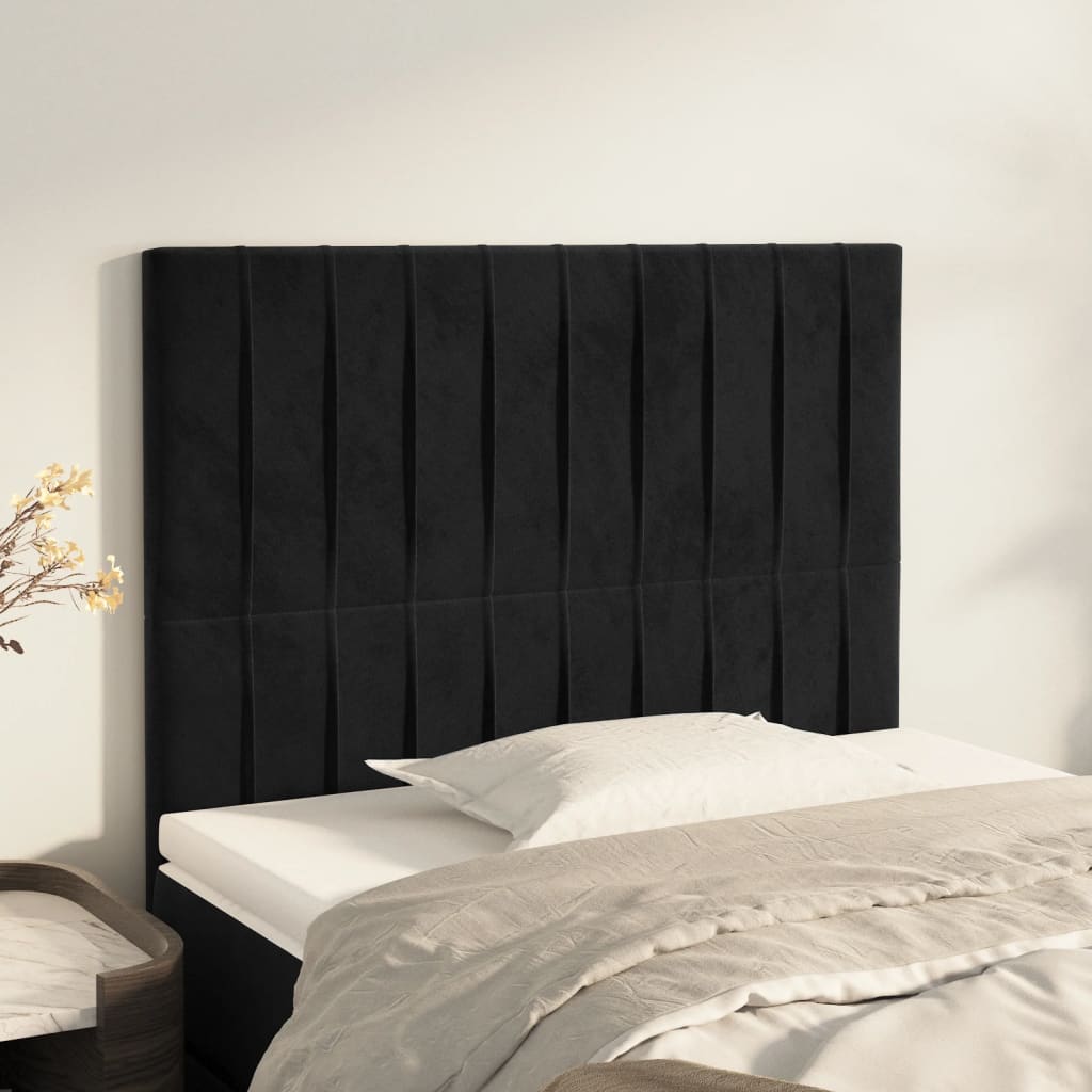 vidaXL Kopfteil Schwarz 80x5x118/128 cm Samt