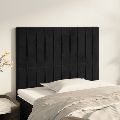 vidaXL Kopfteil Schwarz 80x5x118/128 cm Samt