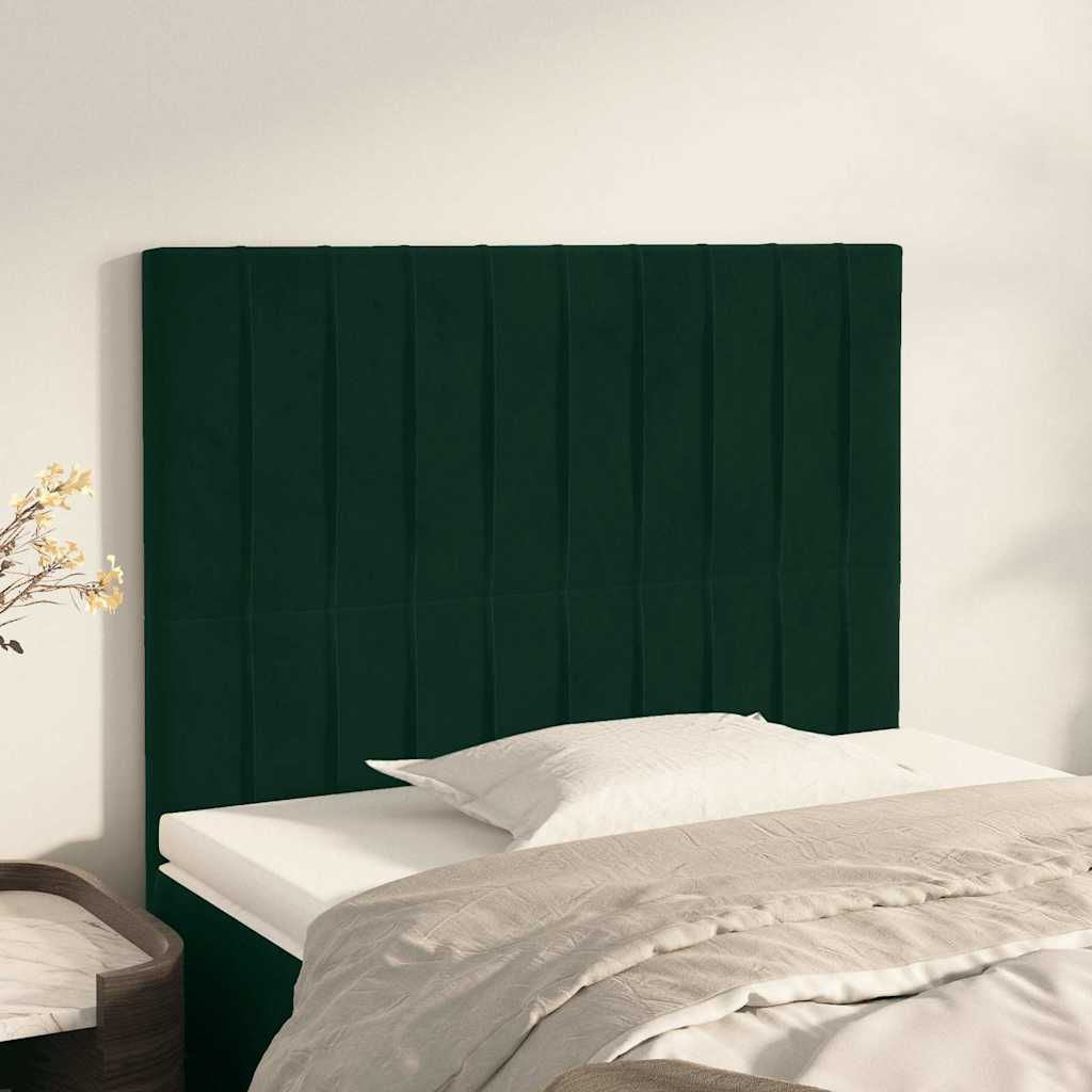 vidaXL Kopfteil Dunkelgrün 80x5x118/128 cm Samt