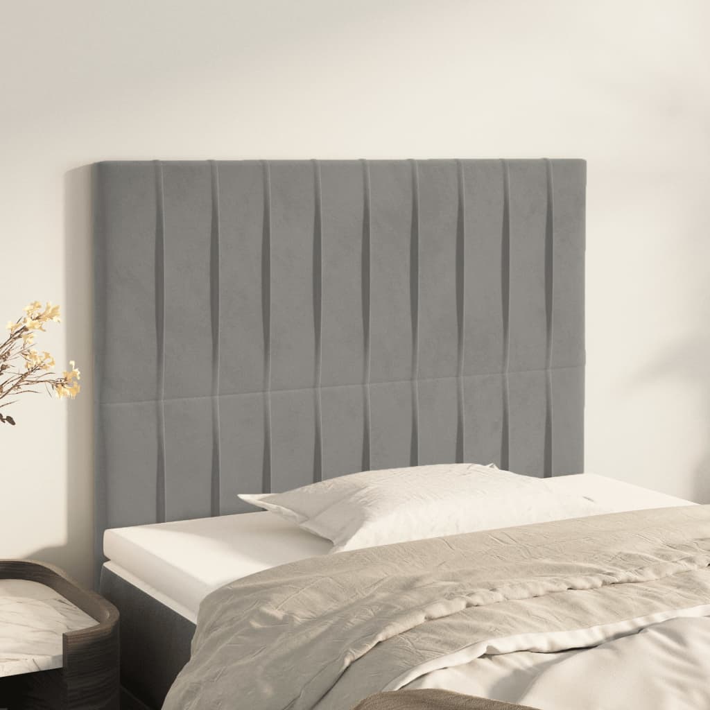 vidaXL Kopfteil Hellgrau 90x5x118/128 cm Samt