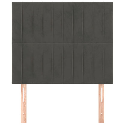 vidaXL Kopfteil Dunkelgrau 90 x 5 x 118/128 cm Samt