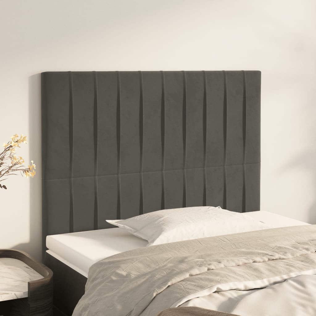 vidaXL Kopfteil Dunkelgrau 90 x 5 x 118/128 cm Samt