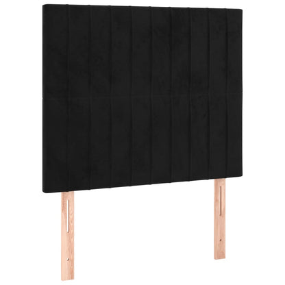 vidaXL Kopfteil Schwarz 100x5x118/128 cm Samt