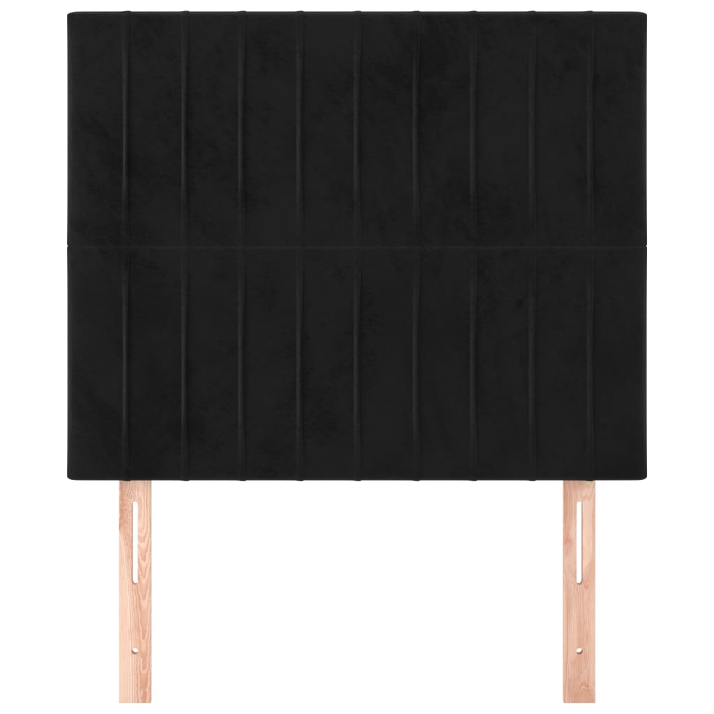 vidaXL Kopfteil Schwarz 100x5x118/128 cm Samt