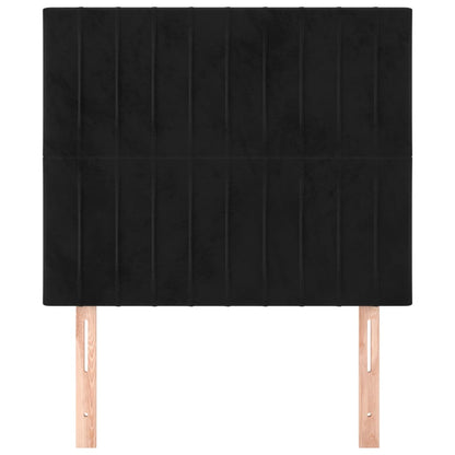 vidaXL Kopfteil Schwarz 100x5x118/128 cm Samt