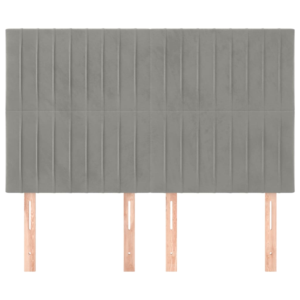 vidaXL Kopfteil Hellgrau 144x5x118/128 cm Samt