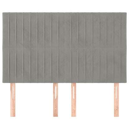 vidaXL Kopfteil Hellgrau 144x5x118/128 cm Samt
