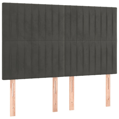 vidaXL Kopfteil Dunkelgrau 144 x 5 x 118/128 cm Samt