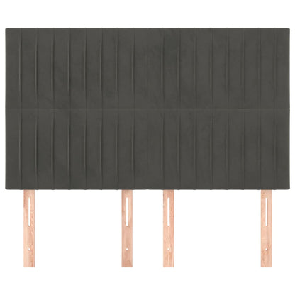 vidaXL Kopfteil Dunkelgrau 144 x 5 x 118/128 cm Samt