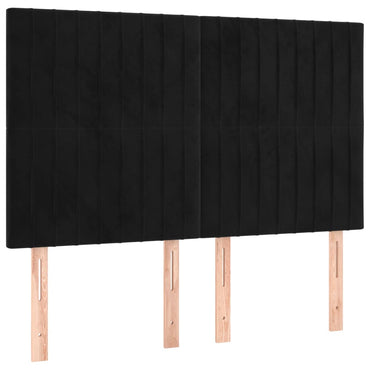 vidaXL Kopfteil Schwarz 144x5x118/128 cm Samt