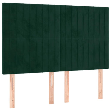 vidaXL Kopfteil Dunkelgrün 144x5x118/128 cm Samt