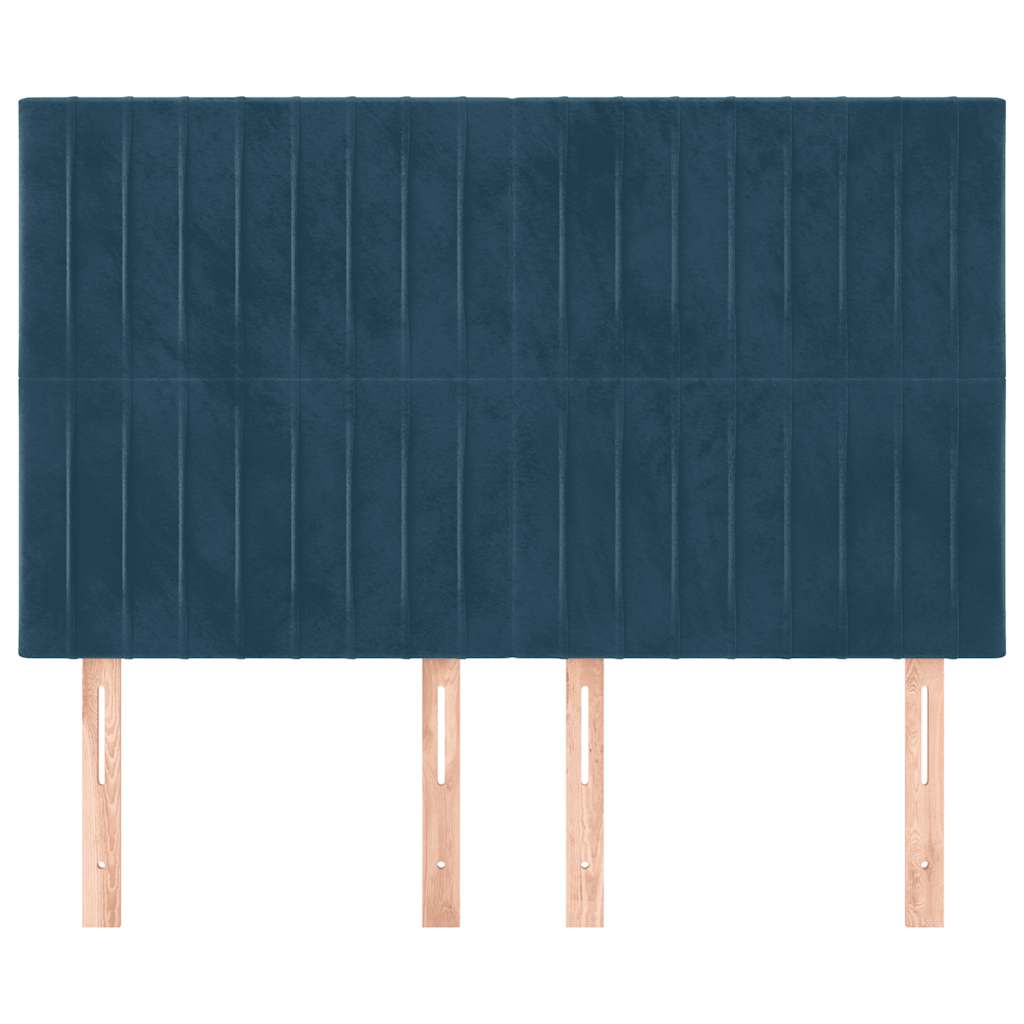 vidaXL Kopfteil Dunkelblau 144x5x118/128 cm Samt