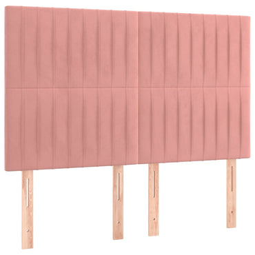 vidaXL Kopfteil Rosa 144x5x118/128 cm Samt