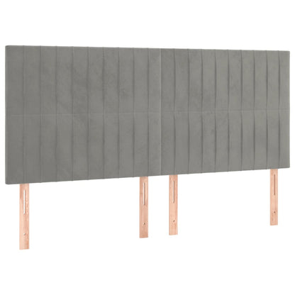 vidaXL Kopfteil Hellgrau 160 x 5 x 118/128 cm Samt