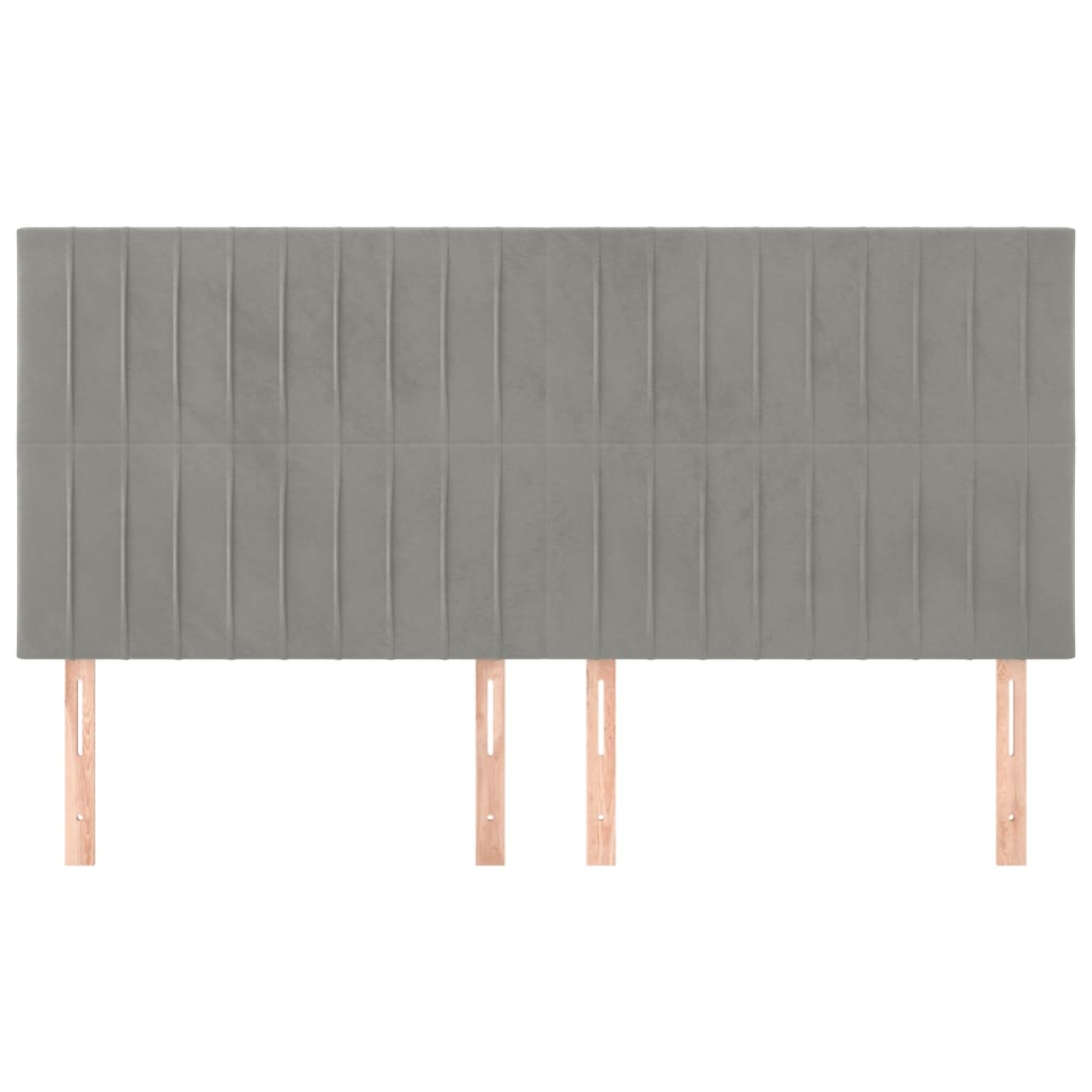 vidaXL Kopfteil Hellgrau 160 x 5 x 118/128 cm Samt