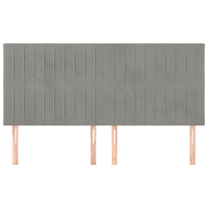 vidaXL Kopfteil Hellgrau 160 x 5 x 118/128 cm Samt