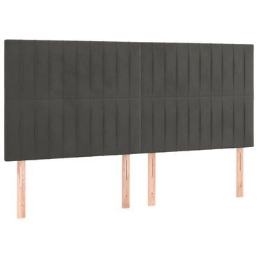 vidaXL Kopfteil Dunkelgrau 160 x 5 x 118/128 cm Samt