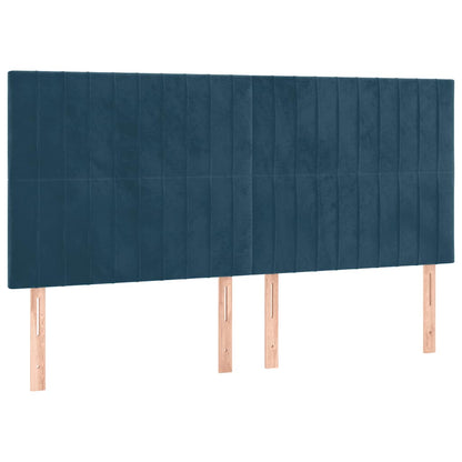 vidaXL Kopfteil Dunkelblau 160 x 5 x 118/128 cm Samt