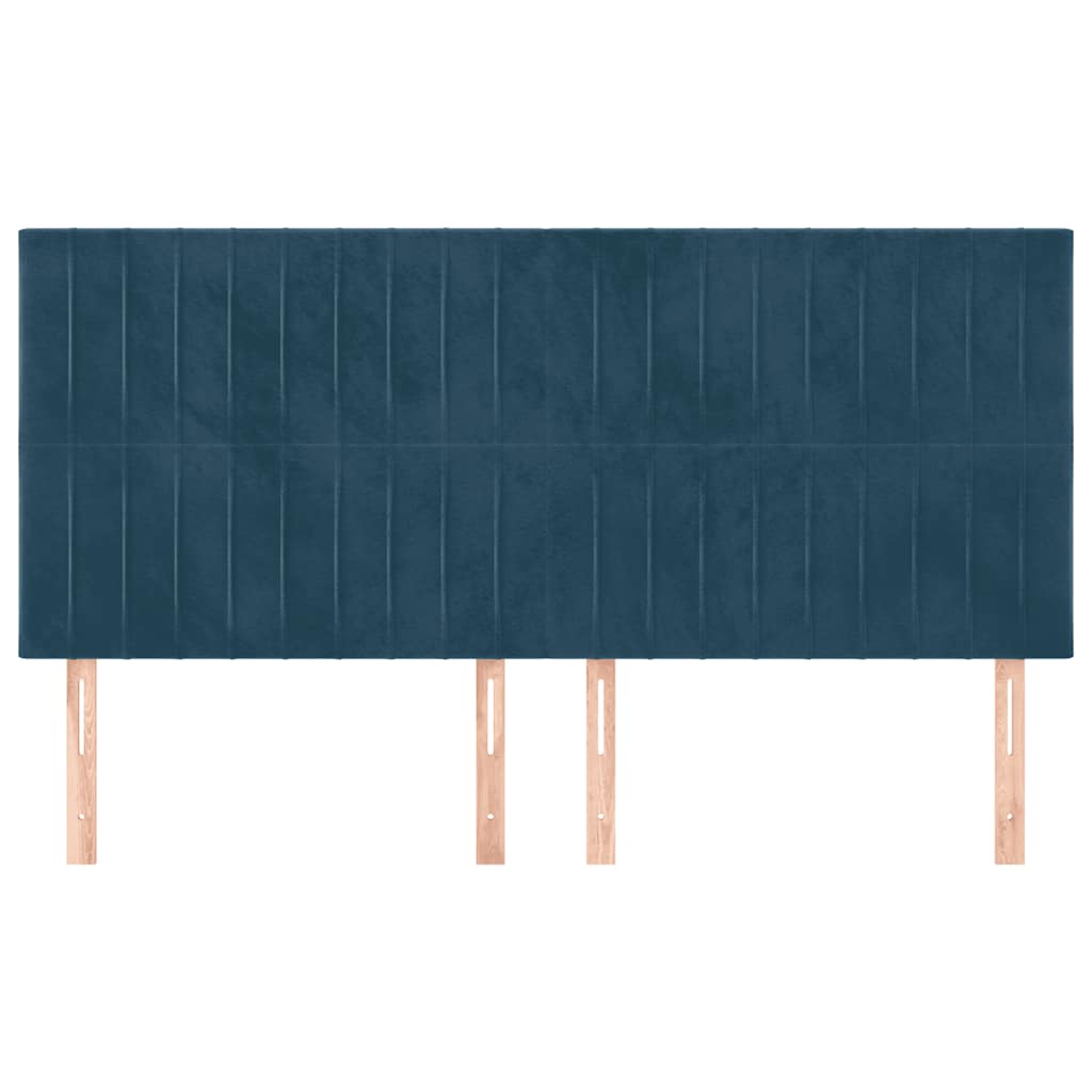 vidaXL Kopfteil Dunkelblau 160 x 5 x 118/128 cm Samt