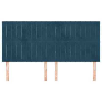 vidaXL Kopfteil Dunkelblau 160 x 5 x 118/128 cm Samt
