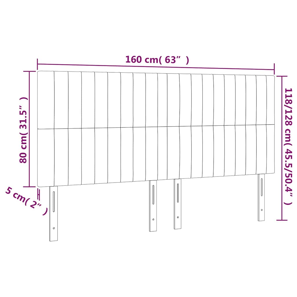vidaXL Kopfteil Dunkelblau 160 x 5 x 118/128 cm Samt