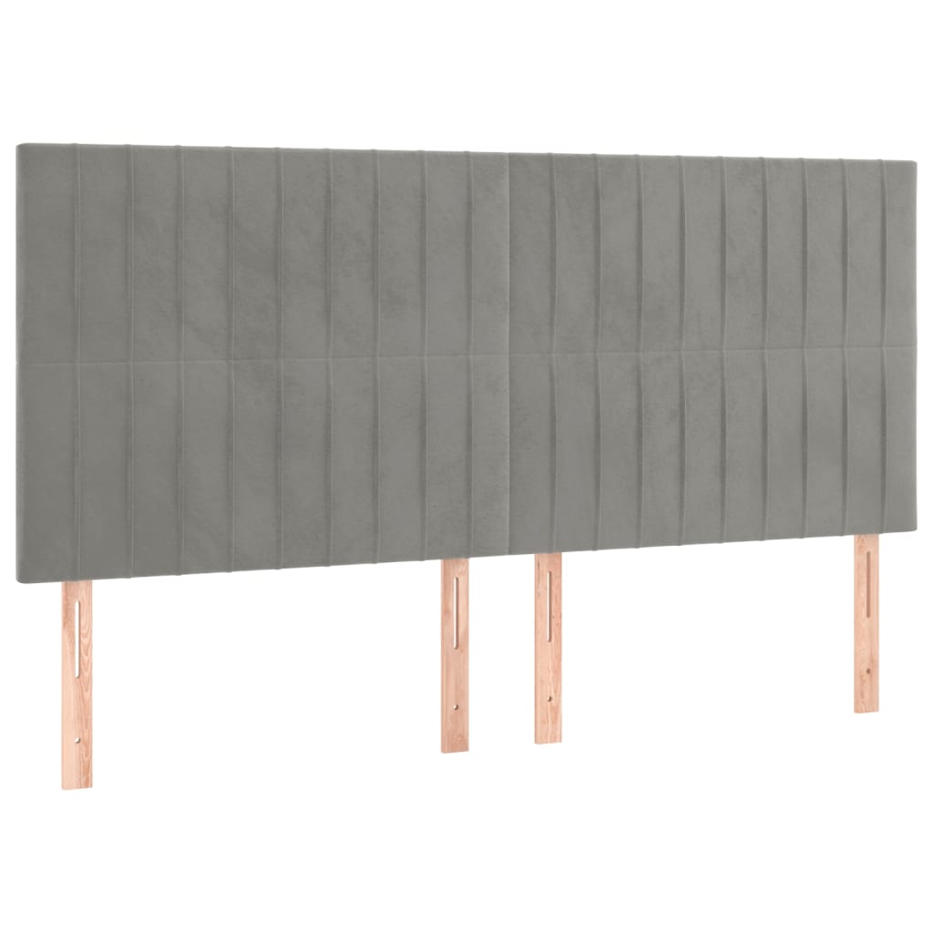 vidaXL Kopfteil Hellgrau 180x5x118/128 cm Samt