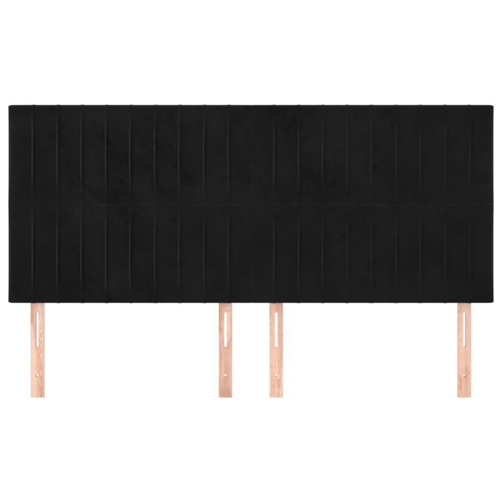 vidaXL Kopfteil Schwarz 180x5x118/128 cm Samt