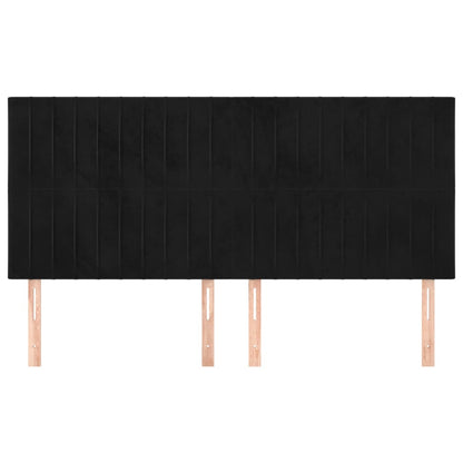 vidaXL Kopfteil Schwarz 180x5x118/128 cm Samt