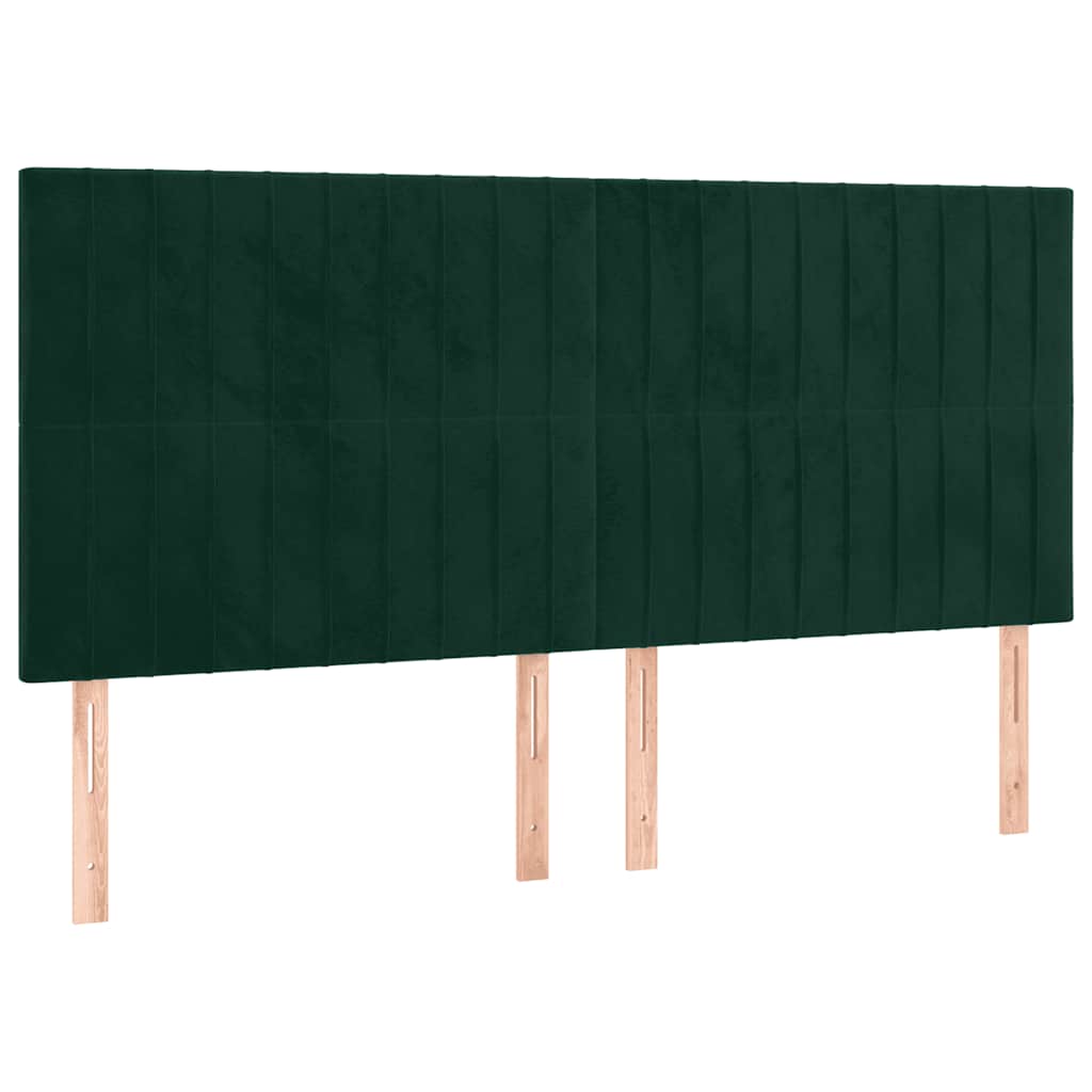 vidaXL Kopfteil Dunkelgrün 180x5x118/128 cm Samt