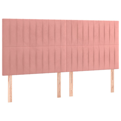 vidaXL Kopfteil Rosa 180 x 5 x 118/128 cm Samt