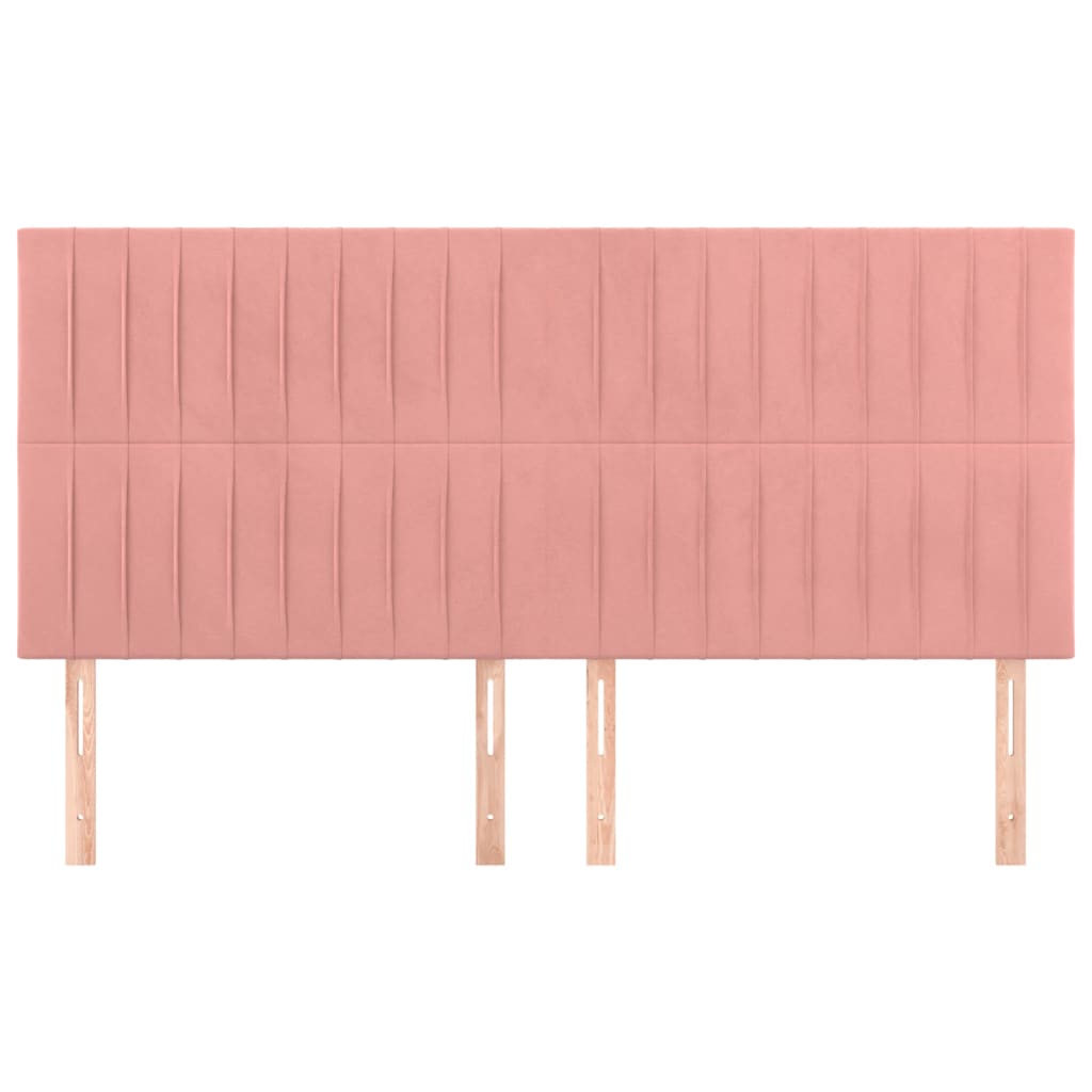 vidaXL Kopfteil Rosa 180 x 5 x 118/128 cm Samt