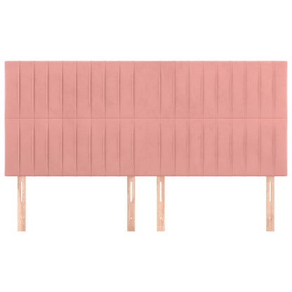 vidaXL Kopfteil Rosa 180 x 5 x 118/128 cm Samt