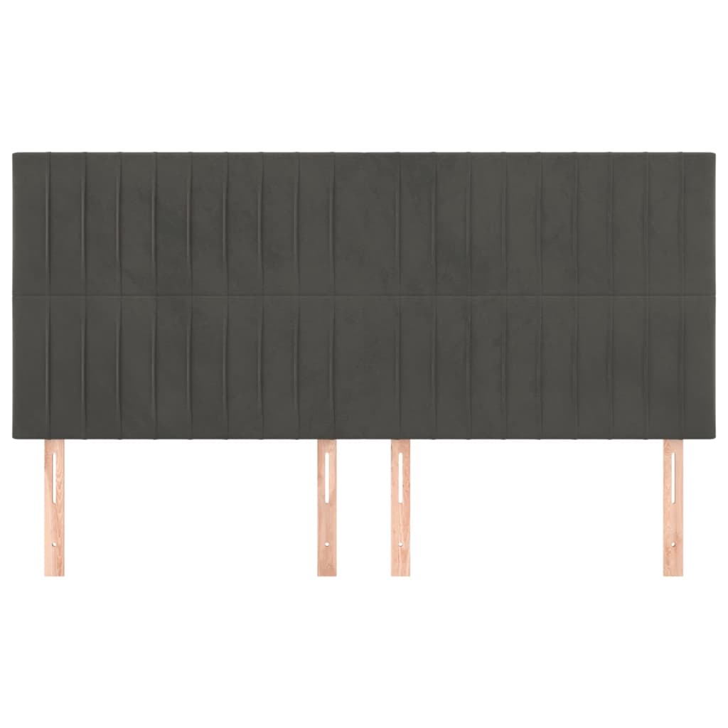vidaXL Kopfteil Dunkelgrau 200 x 5 x 118/128 cm Samt