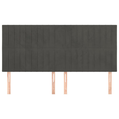 vidaXL Kopfteil Dunkelgrau 200 x 5 x 118/128 cm Samt
