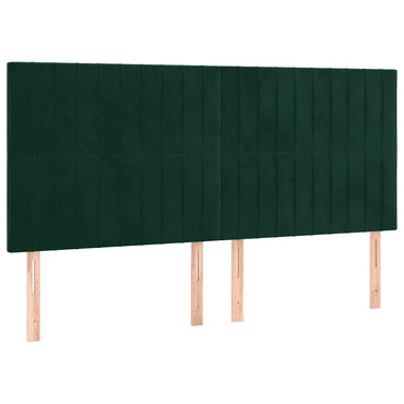 vidaXL Kopfteil Dunkelgrün 200 x 5 x 118/128 cm Samt