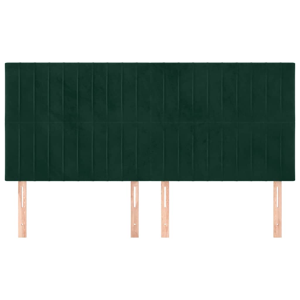 vidaXL Kopfteil Dunkelgrün 200 x 5 x 118/128 cm Samt