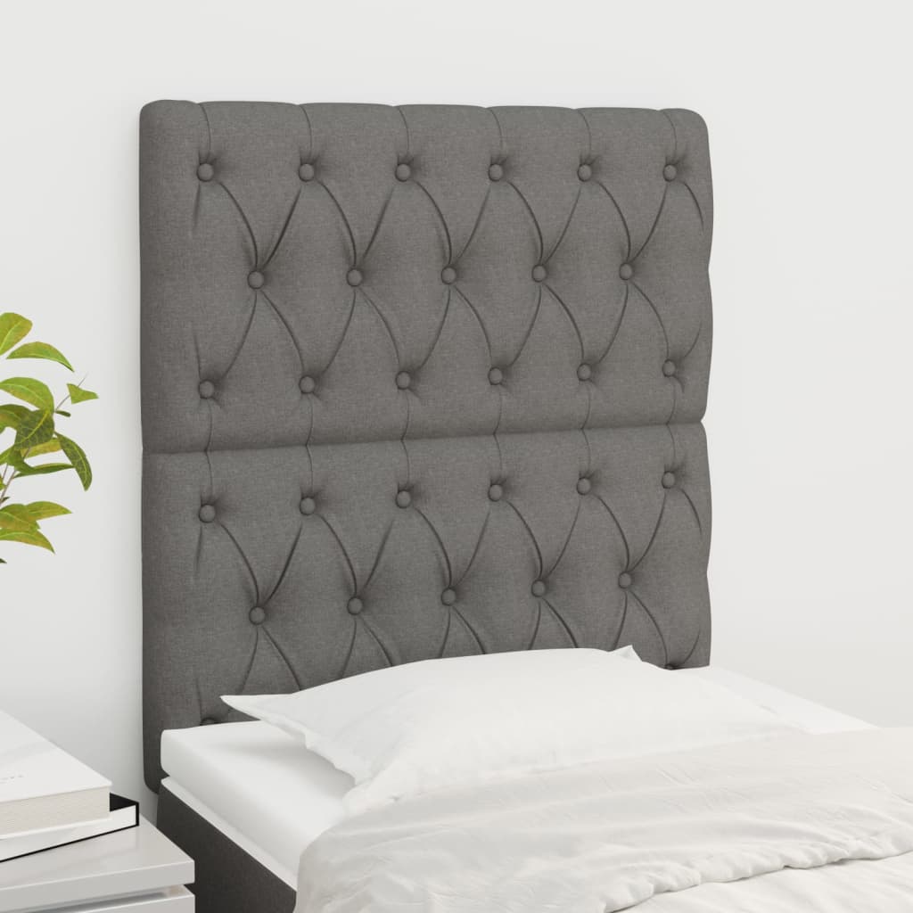 vidaXL Kopfteil Dunkelgrau 80 x 7 x 118/128 cm Stoff