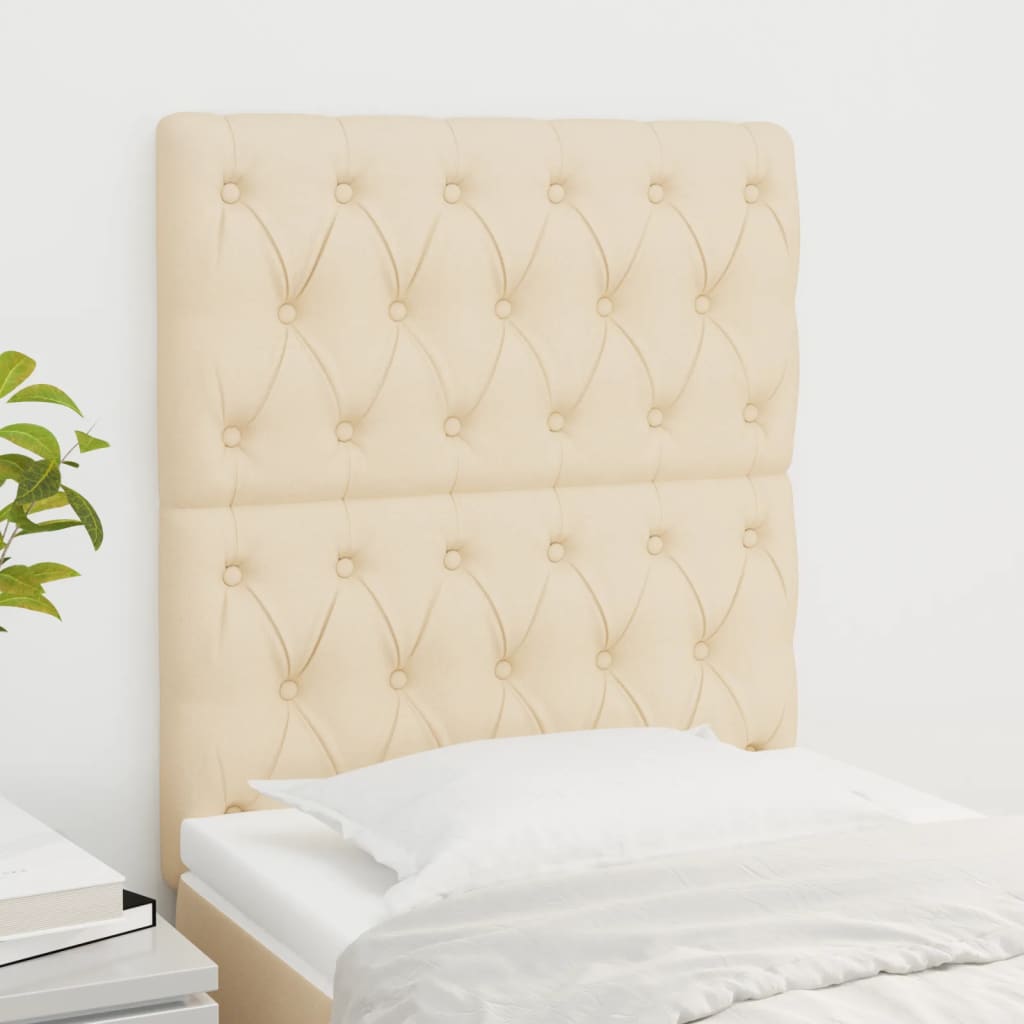 vidaXL Kopfteil Creme 80x7x118/128 cm Stoff
