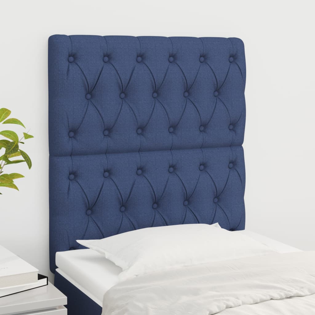 vidaXL Kopfteil Blau 80x7x118/128 cm Stoff
