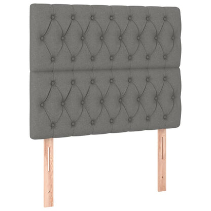 vidaXL Kopfteil Dunkelgrau 90 x 7 x 118/128 cm Stoff