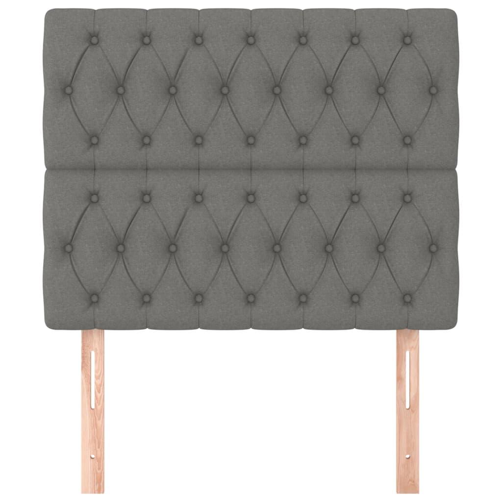 vidaXL Kopfteil Dunkelgrau 90 x 7 x 118/128 cm Stoff
