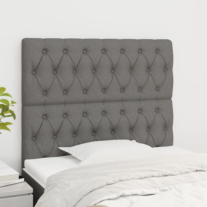 vidaXL Kopfteil Dunkelgrau 90 x 7 x 118/128 cm Stoff