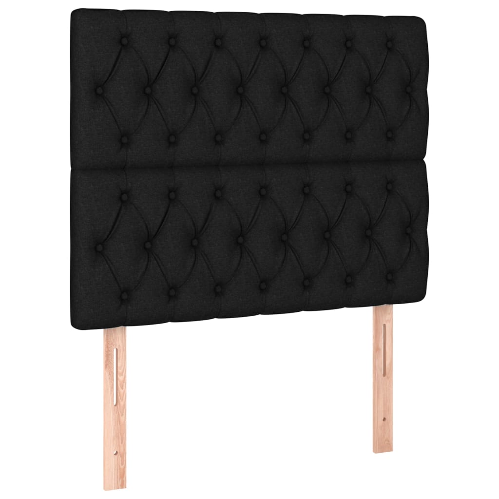 vidaXL Kopfteil Schwarz 90x7x118/128 cm Stoff