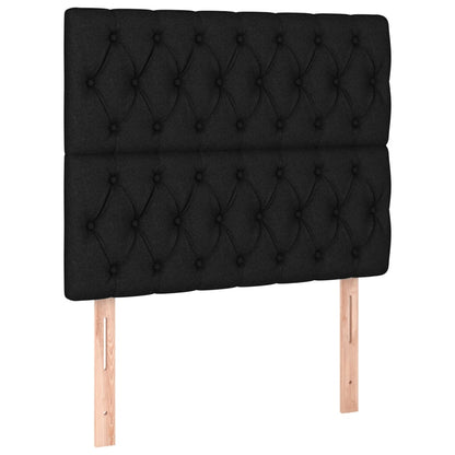 vidaXL Kopfteil Schwarz 90x7x118/128 cm Stoff