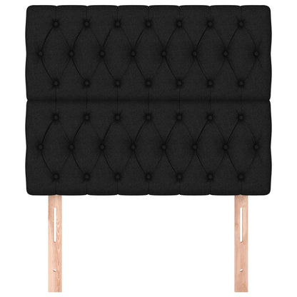 vidaXL Kopfteil Schwarz 90x7x118/128 cm Stoff